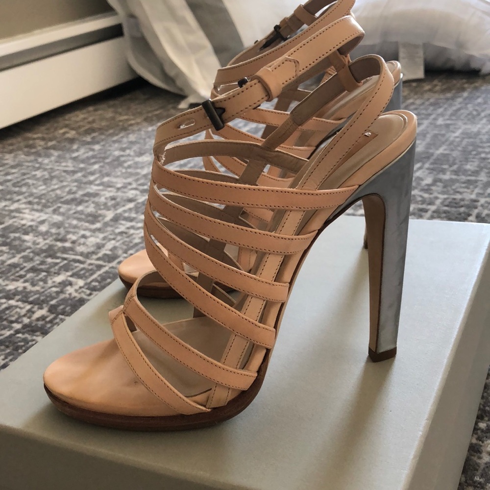 Reed Krakoff Nude & Silver Sandals